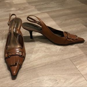 Nine West Leather Slingbacks
